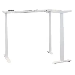Structure de bureau d’angle électrique réglable en hauteur AMOR / Blanc