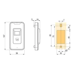 Serrure électrique à empreinte digitale SECURE / noire