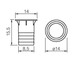 Écrou à frapper avec pied réglable M6