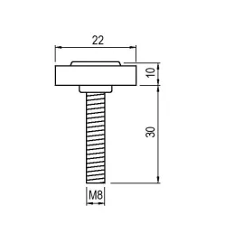 Écrou à frapper avec pied réglable M8