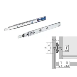 Coulisse à billes avec amortissement de 45 mm HETTICH / Silent system