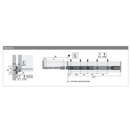 Coulisse à billes avec amortissement de 45 mm HETTICH / Silent system