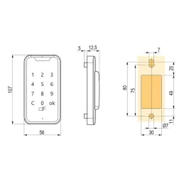 Serrure électrique à clavier et carte à puce Systemo II / noire