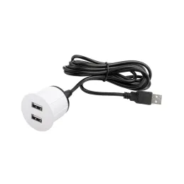 Prise électrique USB chargeur Round / Blanc mat p