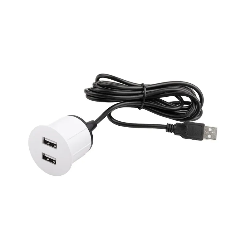 Prise électrique USB chargeur Round / Blanc mat p