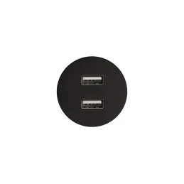 Prise électrique avec chargeur USB Round / Noir mat