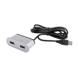 Prise électrique USB avec chargeur Oval / Inox
