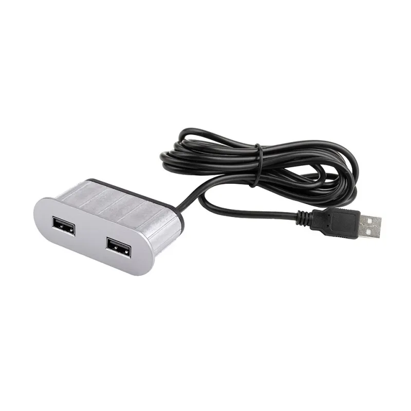 Prise électrique USB avec chargeur Oval / Inox