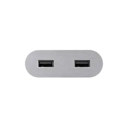 Prise électrique USB avec chargeur Oval / Inox