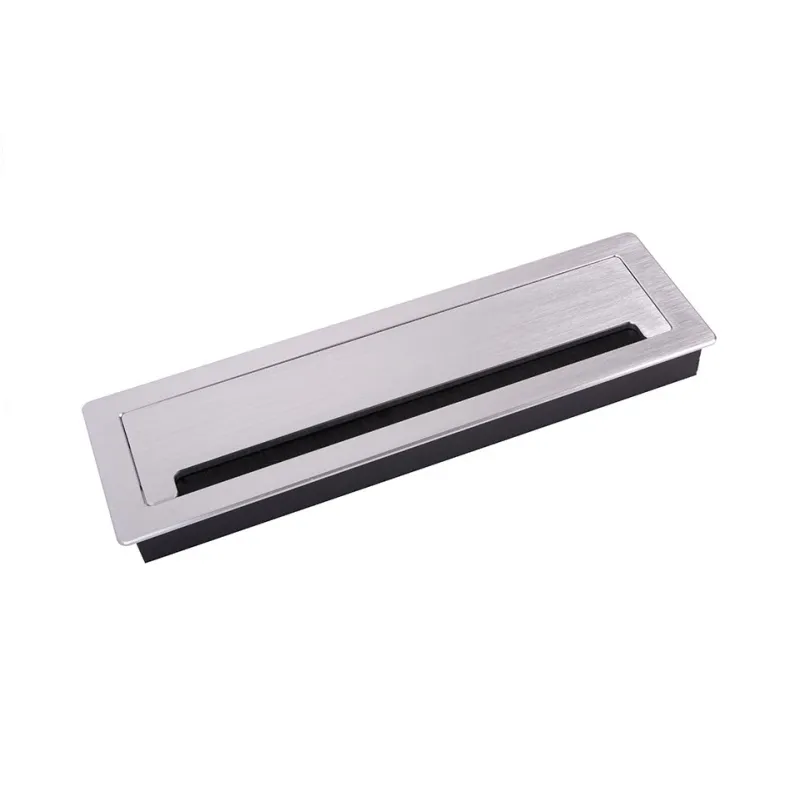 Passe-câbles LUXURY avec amortissement, 300 mm / Aluminium brossé
