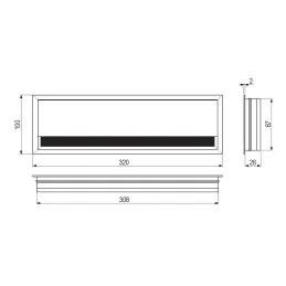 Passe-câbles MERLIN 320 x 100 mm / Aluminium