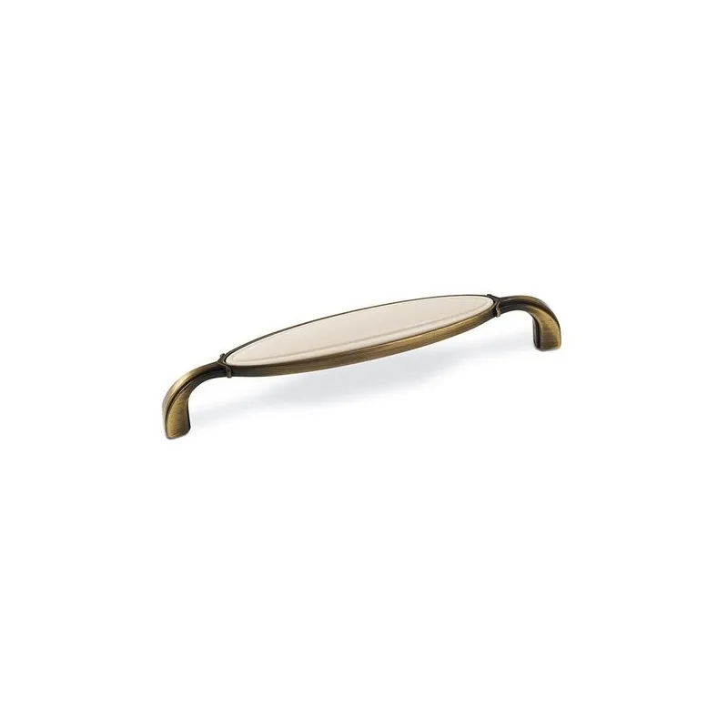 Poignée BERYL / Laiton vieilli + plastique beige