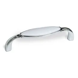 Poignée BERYL / Chrome brillant + plastique blanc