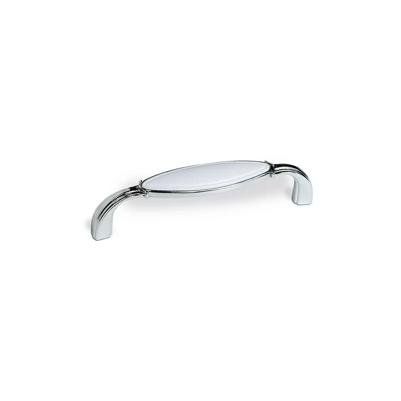 Poignée BERYL / Chrome brillant + plastique blanc