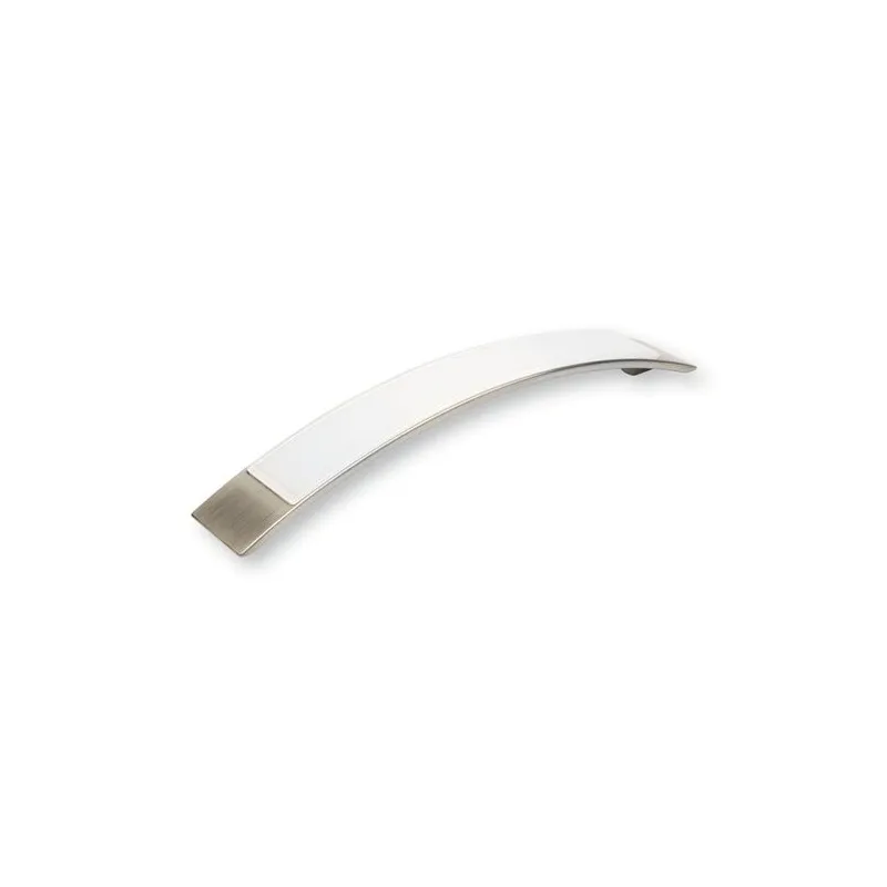 Poignée MOBILIAR / Nickel brossé - blanc