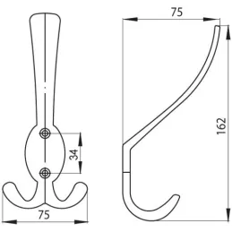 Patère rustique SEVILA / Laiton vieilli