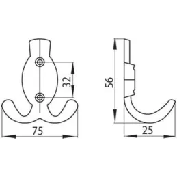 Patère rustique SEVILA Mini / Laiton vieilli