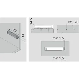 Adaptateur pour mécanisme TIP-ON long / Gris