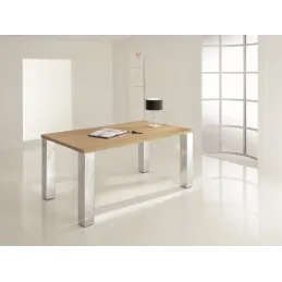 Pied de table en acier 80 x 80 / Chrome brillant