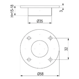 Pied en plastique 35x15 mm / Anthracite
