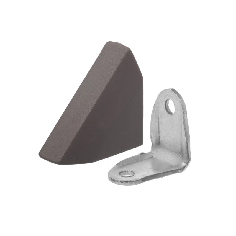 Cornière métallique avec embout en PVC – brun foncé / 10 pièces