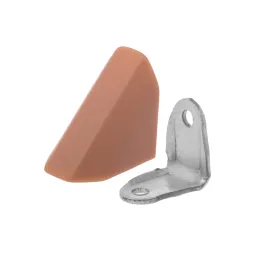 Équerres métalliques avec embouts en PVC – hêtre / 10 pièces