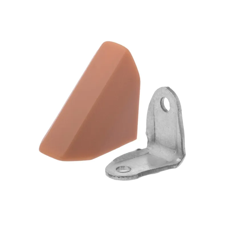Équerres métalliques avec embouts en PVC – hêtre / 10 pièces