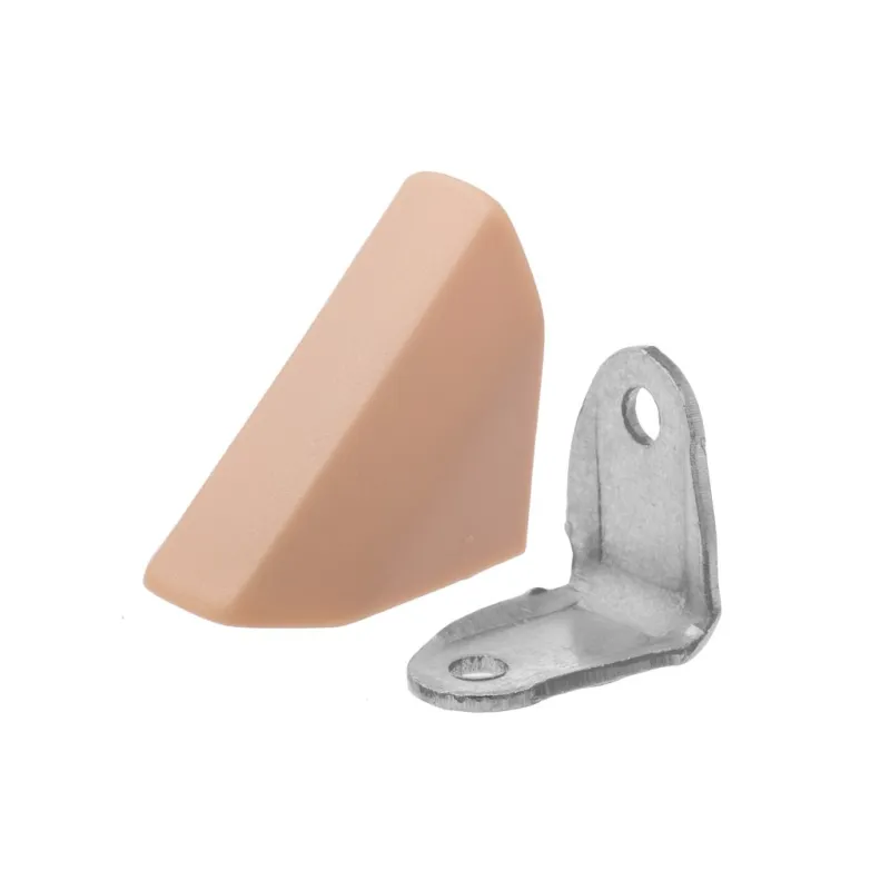 Angle métallique avec embout en PVC – bouleau / 10 pièces