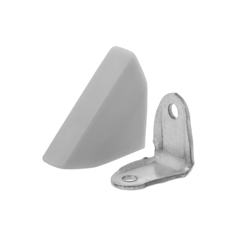 Équerre métallique avec embout en PVC – gris / 10 pièces