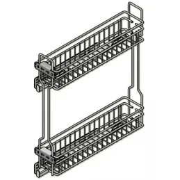 Panier coulissant avec amortisseur INOXA HETTICH - 1104 / chrome