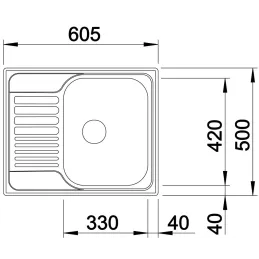 Évier en acier inoxydable Blanco TIPO 45 S Mini