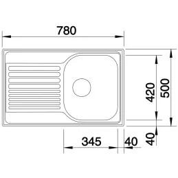 Évier en acier inoxydable Blanco TIPO 45 S Compact