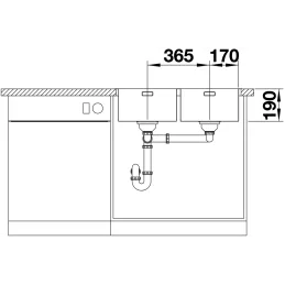 Évier en acier inoxydable Blanco ANDANO 340/340-IF
