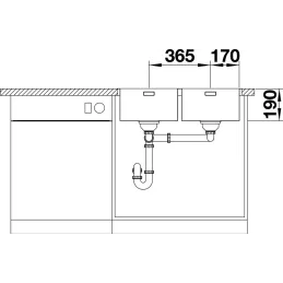 Évier en inox Blanco ANDANO 500-IF/A / PushControl