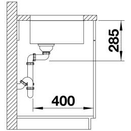 Évier en acier inoxydable Blanco SUPRA 400-U