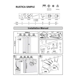 Kit pour porte coulissante Rustica Simple / avec amortissement