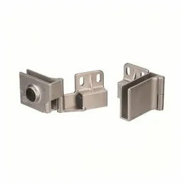 Charnière pour porte en verre sans perçage / Nickel mat