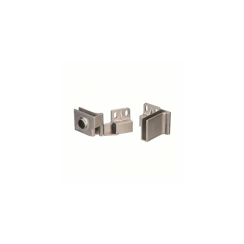 Charnière pour porte en verre sans perçage / Nickel mat