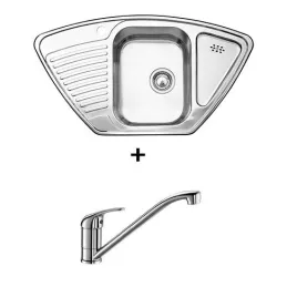 Ensemble évier en inox BLANCO TIPO 9 E + robinet DARAS