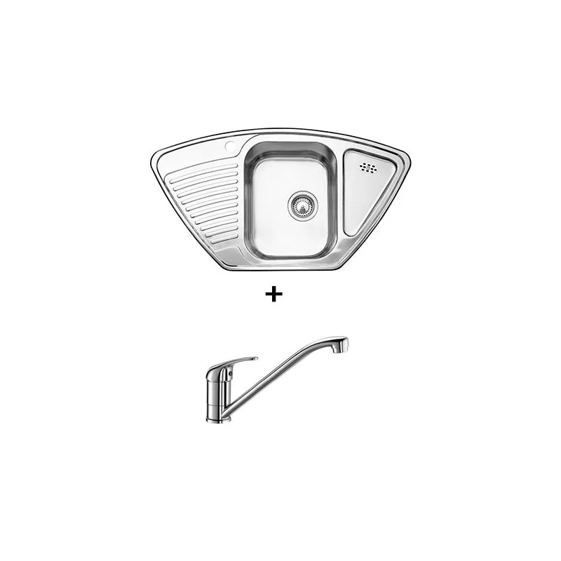 Ensemble évier en inox BLANCO TIPO 9 E + robinet DARAS