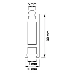 Tringle de penderie SLIM pour bande LED avec cache / Aluminium