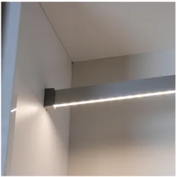 Tringle de penderie SLIM pour bande LED avec cache / Aluminium