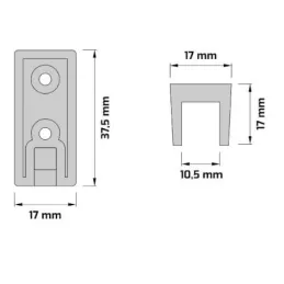 Set d’embouts pour tringle de penderie LED / Noir