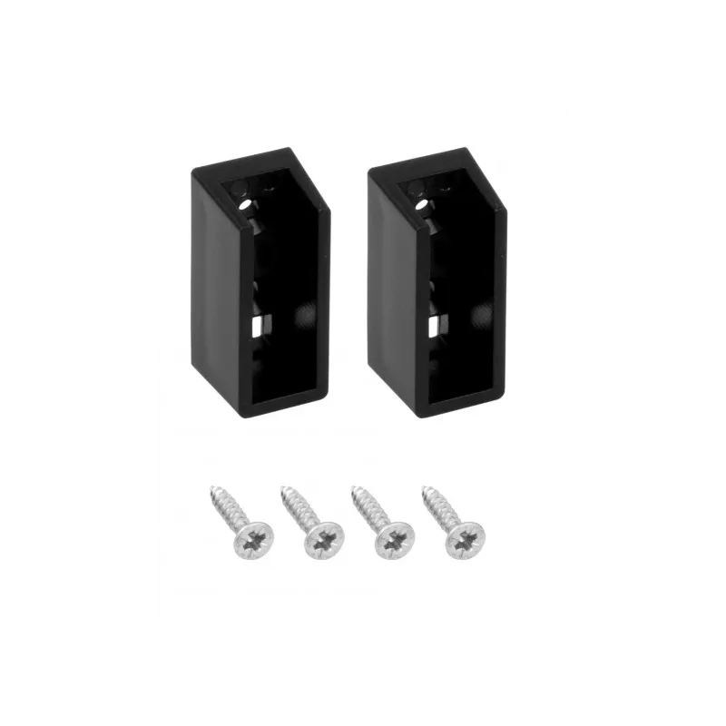 Set d’embouts pour tringle de penderie LED / Noir