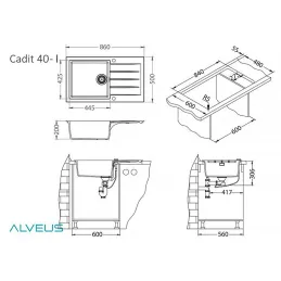 Évier en grès Alveus CADIT 40