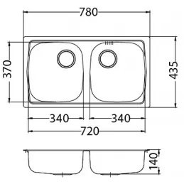 Évier en acier inoxydable Alveus BASIC 160 - Ø 90
