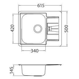 Évier en acier inoxydable Alveus LINE 60
