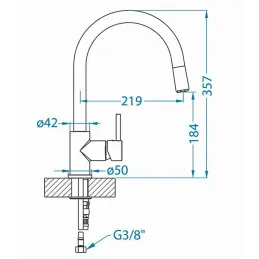 Mitigeur de cuisine Alveus VELA - P / chromé / douchette