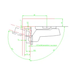 Charnière encastrée avec amortissement à 110° SENSYS / Silent system
