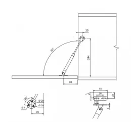 Piston rabattable à gaz